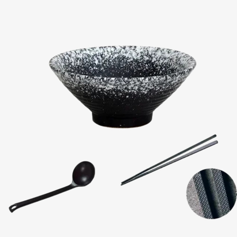 Cuenco de Ramen - Blanco y Negro - Kit