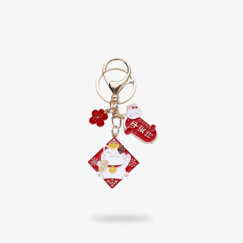 Llavero con Gato en Cuadrado