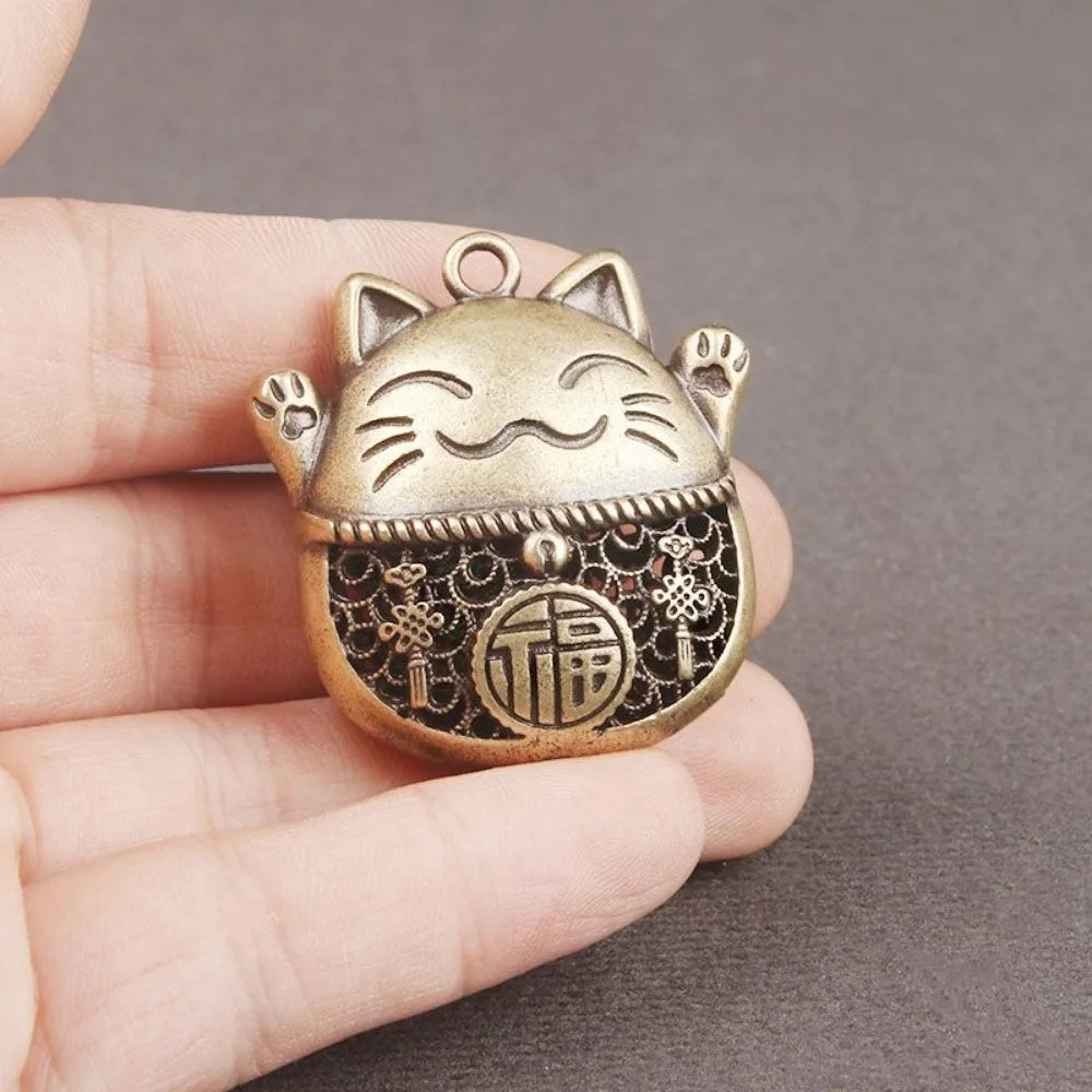 Llavero Maneki Neko Dorado