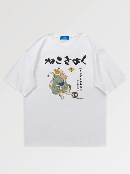 Camiseta Gato Comedor - Blanco / S