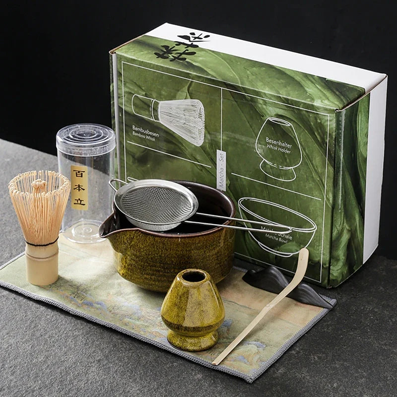 Kit de Té Matcha - 7 Piezas - Amarillo
