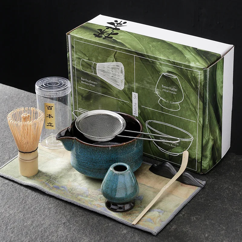 Kit de Té Matcha - 7 Piezas - Azul