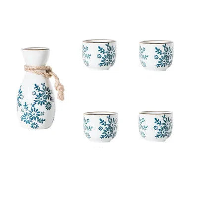 Kit Sake - Cerámica Blanca - Flores