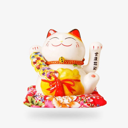 Maneki Neko con bol amarillo