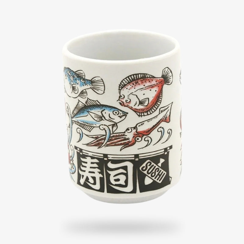 Taza de Té - Pescado Azul y Rojo